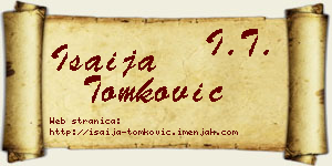 Isaija Tomković vizit kartica
